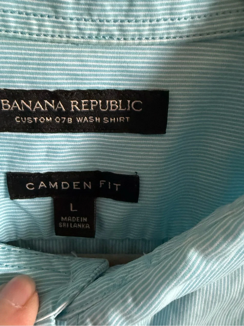 Banana Republic Men's Large Camden Fit Sky Blue Short-Sleeve Button-Down Shirt
